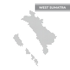 Fototapeta na wymiar Dotted map of West Sumatra is a province of Indonesia