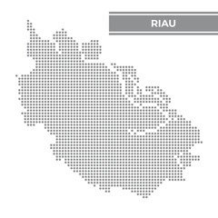 Fototapeta na wymiar Dotted map of Riau is a province of Indonesia