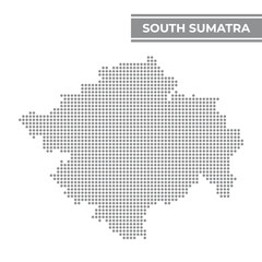 Fototapeta na wymiar Dotted map of South Sumatra is a province of Indonesia