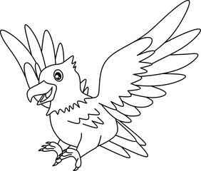 Bird line art for coloring book