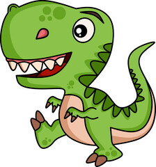 Baby dino cartoon character full color
