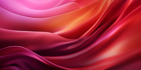 Schöner eleganter Seide Satin Stoff in Wellenbewegung Hintergrund Motiv Pink Rosa, ai generativ