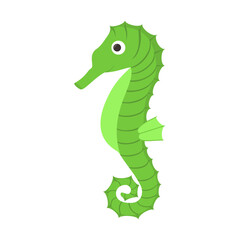 Naklejka premium Vector illustration. Seahorse. Isolated object on a white background.