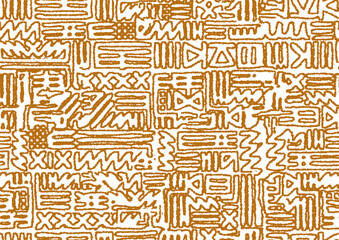 African Print Fabric. Vector Seamless Tribal Pattern. Traditional Ethnic Ornament for your Design Cloth, Carpet, Rug, Pareo, Wrap