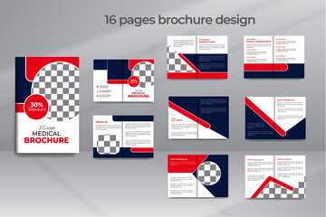 Creative 16-page Modern Medical Brochure or Company Profile Design Template