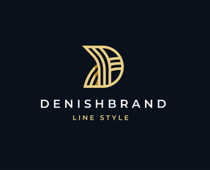 Luxury D letter monogram logo design vector