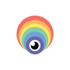 Obraz premium vector LGBT flag, LGBTQ+ flag, LGBT flag icon, circle LGBT flag, eye of the rainbow