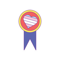 vector transgender LGBT badge with heart symbol, heart with LGBTQ+ flag, LGBTQ+ badge, LGBT ribbon