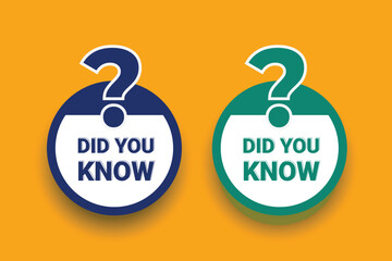 Free vector modern Did you know with a question mark