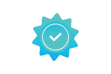 Blue checkmark icon. profile verified badge