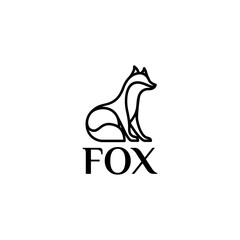 MODERN FOX LINE ART LOGO