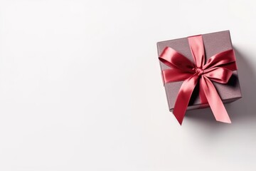 Gift box with satin ribbon and price tag bow on white Generated AI