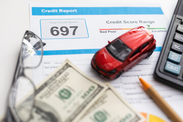 report credit score banking borrowing application risk form document loan business market concept - stock image