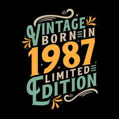 Vintage Born in 1987, Born in Vintage 1987 Birthday Celebration