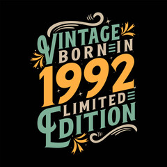 Vintage Born in 1992, Born in Vintage 1992 Birthday Celebration
