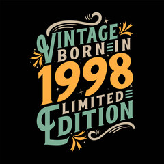 Vintage Born in 1998, Born in Vintage 1998 Birthday Celebration