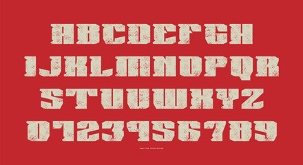 Decorative serif font in military style