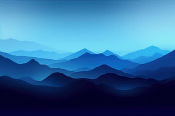 blue texture of mountain peaks. landscape at sunrise or sunset. ai, ai generative, generative ai, neural network