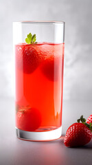 glass of strawberry juice, generative ai