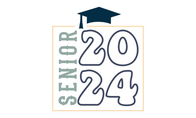 Senior 2024 SVG Craft T-shirt Design.