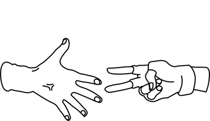 Hand signs Game of Stone paper and scissors