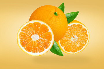 Stack of orange falling or flying.