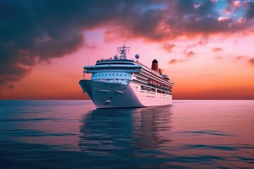 Fototapeta na wymiar large_cruise_ship_is_floating