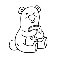 cute line bear