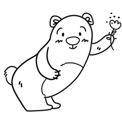cute line bear