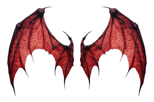Devil Demon Wings Isolated on Transparent Background - Generative AI
