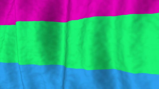 Poly sexual pride flag at an angle
