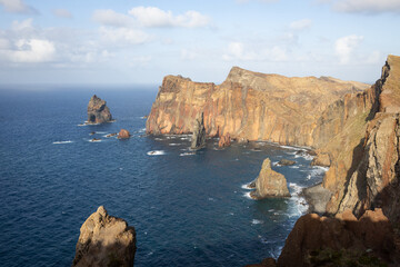 Rugged Coastline of the Ponta de Sao Lorenco Peninsula on the Island of Madeira