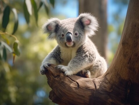 Photo cute koala bear on a tree