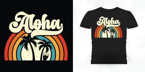 Funny Beach Summer Vacation Retro Vintage Surfing Surfer Lover Summer T-shirt Design © Tee_expert