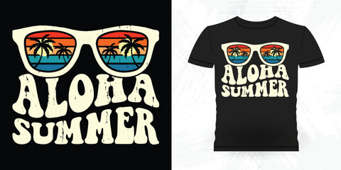 Funny Beach Summer Vacation Retro Vintage Surfing Surfer Lover Summer T-shirt Design