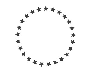 Start decoration frame in vector. Stars abstract round border.