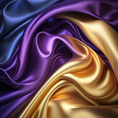 Fototapeta na wymiar Royal colors abstract shiny plastic silk or satin wavy background. Generative AI.