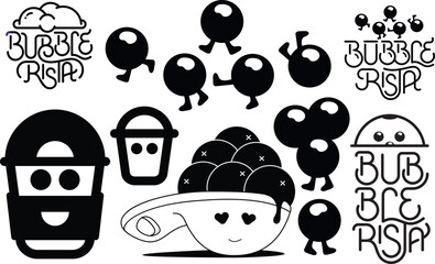 bubble and boba design asset
