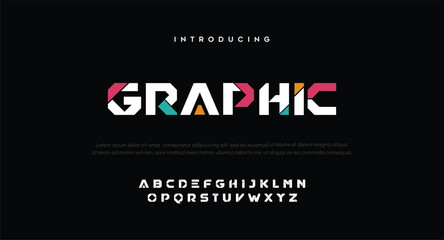 Future font creative modern alphabet fonts. Typography colorful bold witn color dot regular. vector illustrator - obrazy, fototapety, plakaty
