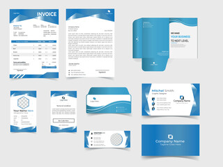 Illustration of a Stationary set of design templates for a business construction company