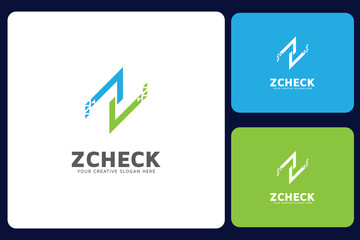 Z Letter Check Logo Design Template