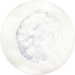 Watercolor Illustration Of A White Plate With Flour