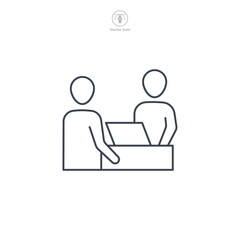 Interview icon symbol template for graphic and web design collection logo vector illustration