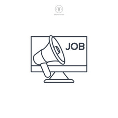 Job Ad online icon symbol template for graphic and web design collection logo vector illustration