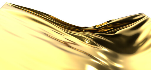 Golden Threads: Abstract 3D Cloth Illustration for Luxurious Designs