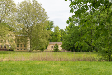Obraz premium Greek Temple-Inspired Library in Steinhöfel Palace Park