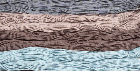 Threads of different colors for embroidery	