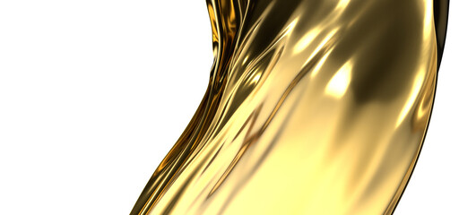 3d render of gold cloth. iridescent holographic foil. abstract art fashion background.