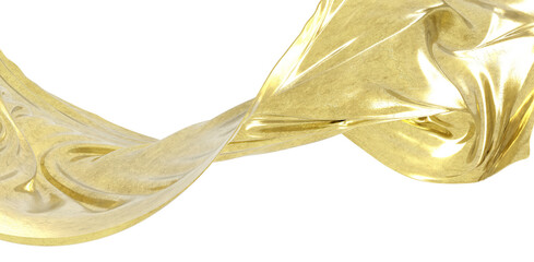 Gilded Elegance: Captivating Abstract 3D Gold Cloth Illustration