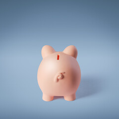 Cute piggy bank back view